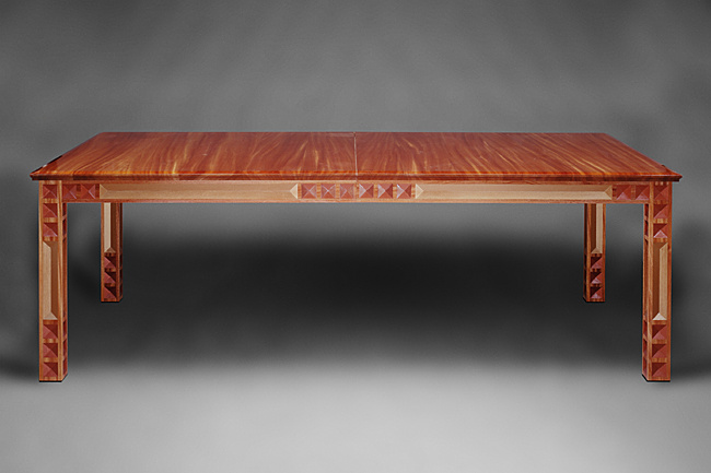 Striped Mahogany Dining Table